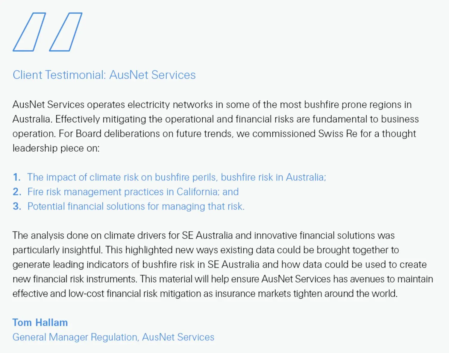 client testimonial from Ausnet Services