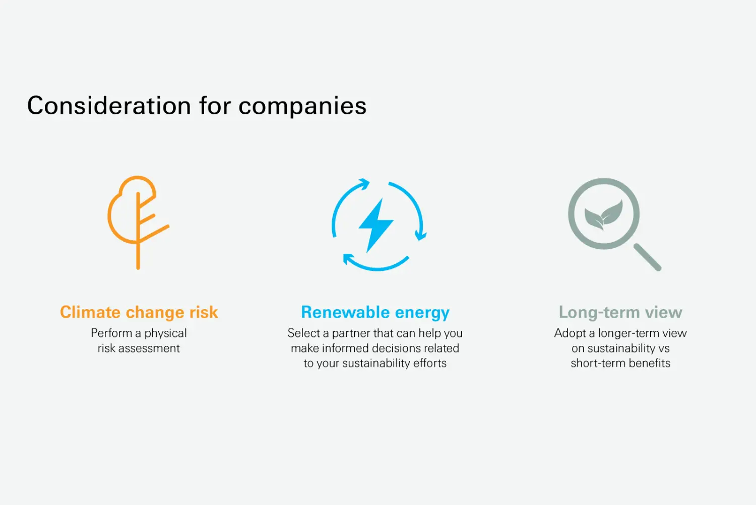 Consideration for companies