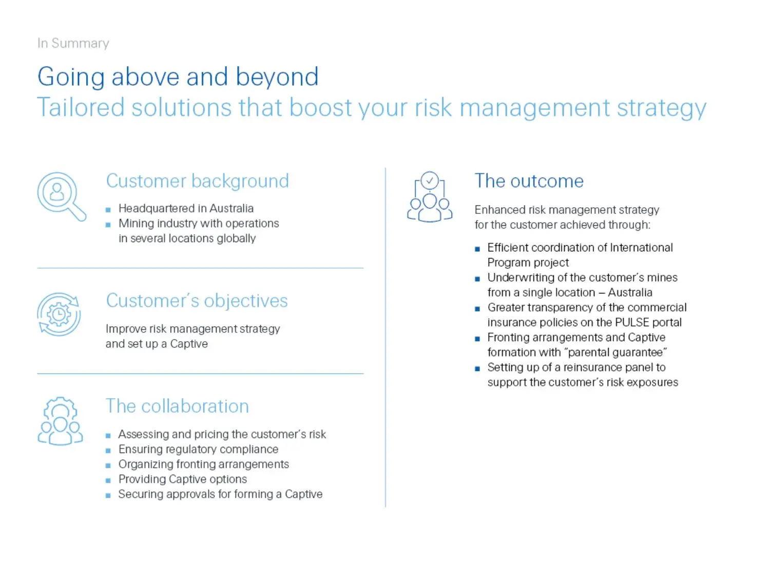 Risk management case study - summary infographic