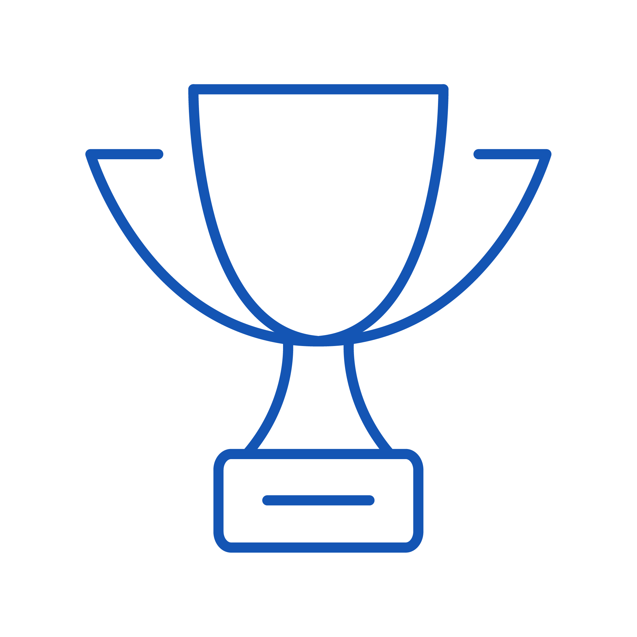 icon of a cup as award, blue