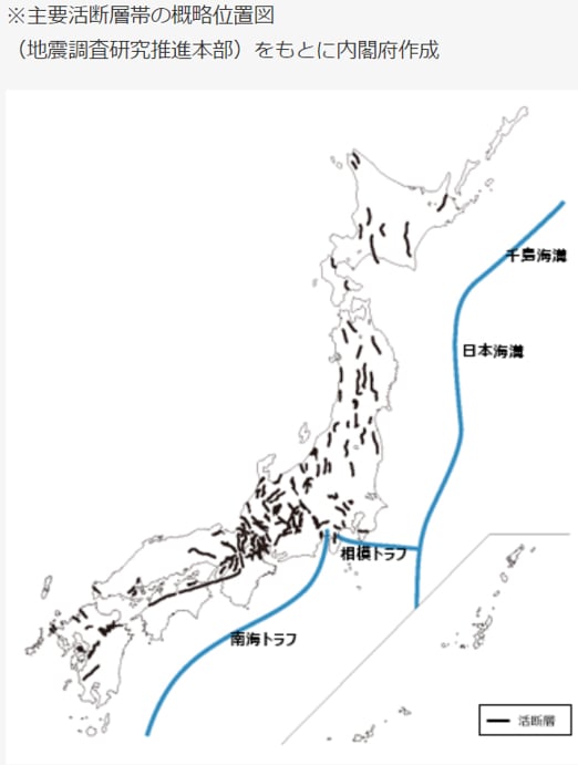 Japan active fault map