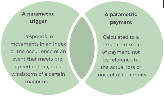 Infographic about the parametric triggers and payments.